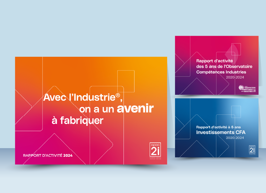 Couvertures des 3 rapports d'activité